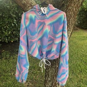 electric feel cropped hoodie - handmade